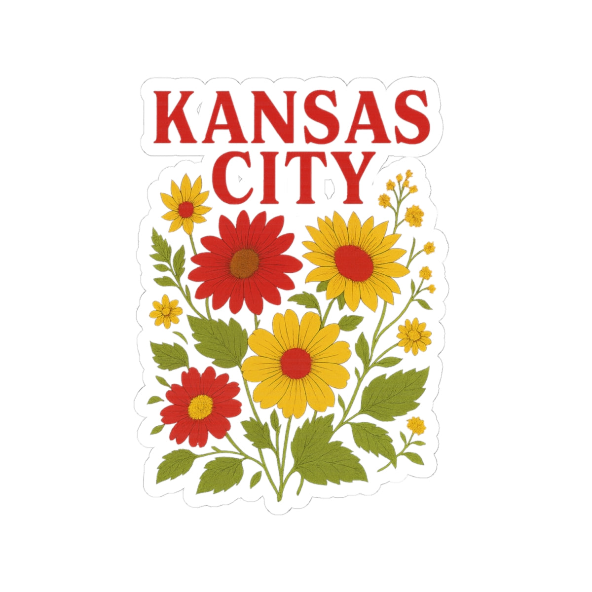 Kansas City Floral Kiss-Cut Stickers, Laptop Decals, Water Bottle Stickers, Home Decor, Gift for Friends